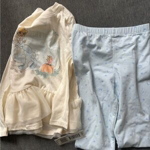 NWT Disney Princess Cinderella Long Sleeve Matching Outfit 5T